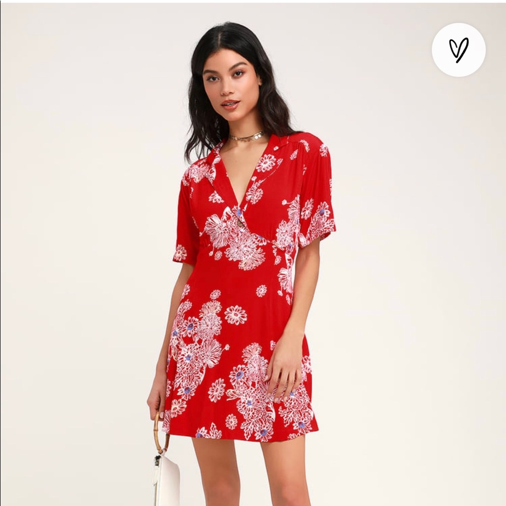 Free People Blue Hawaii Red Dress